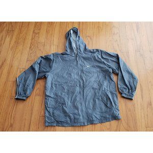 Vintage Nike Silver Tag Grey Windbreaker Pullover Mens XL Hoodie Spell Out Nylon